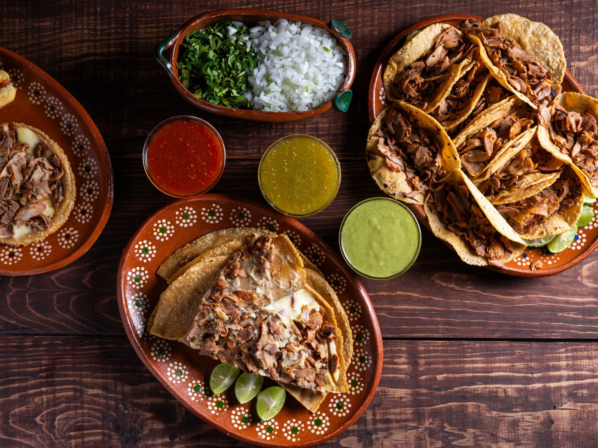 Authentic Mexican street tacos with fresh salsas